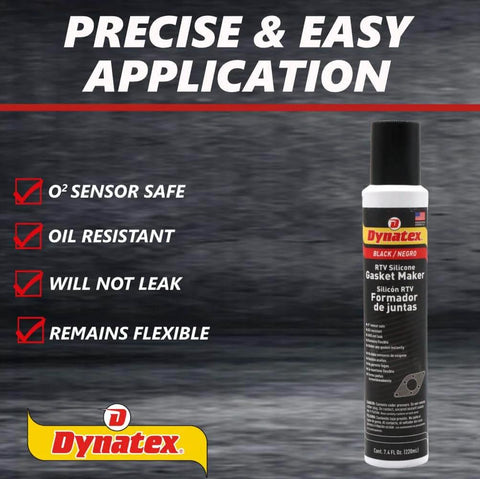Low-Volatile RTV Silicone Gasket Maker For Automotive, Instant Leak-Proof Sealant, 8 oz can shown with product features