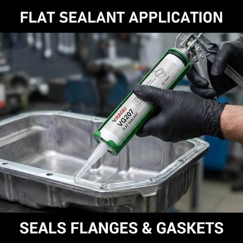 Application of RTV Silicone Gasket Maker For Formed In Place Gaskets Sensor Safe High Temp Oil Resistant Sealant on metal flange