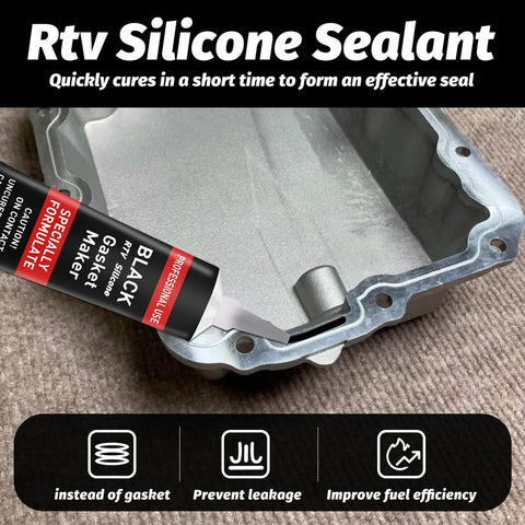 High Temp Automotive Silicone Gasket Sealant For Engines Gearboxes Pumps And Superchargers Oil Resistant Anti Freeze Black 170g tube