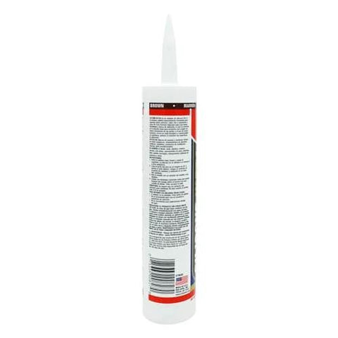 Side view of Ultra 100 Percent RTV Silicone Sealant For Exterior Weatherproofing Easy To Apply Neutral Cure Formula Bonds To Metal Wood Glass Concrete 10.1 Oz Brown 1 Pack