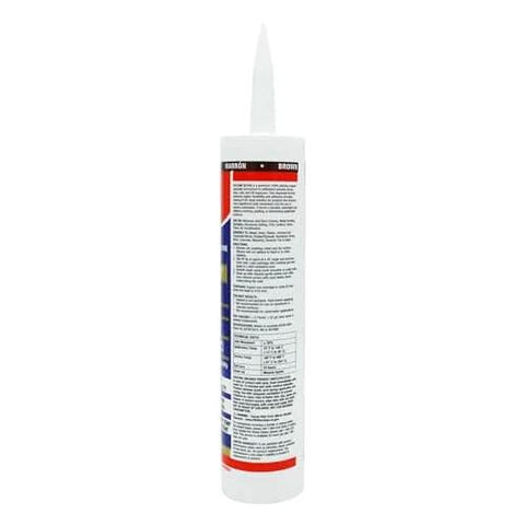 Side view of Ultra 100 Percent RTV Silicone Sealant For Exterior Weatherproofing Easy To Apply Neutral Cure Formula Bonds To Metal Wood