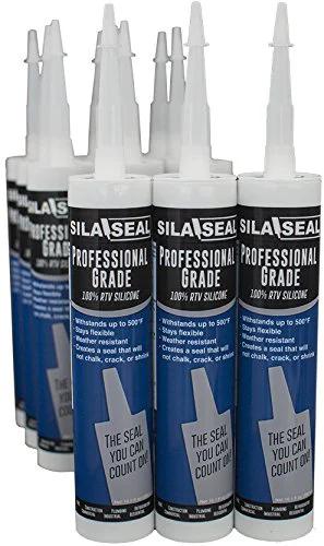 White 100 Percent RTV Silicone Sealant With Reclosable Nozzle, Case Of 12, Professional Grade, Flexible Seal That Wont Chalk