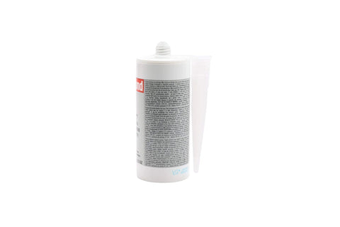 Side view of RTV Silicone Sealant One Part For Formed In Place Gasket High Temperature Resistance After Cure Adheres To Glass And Most Metals Gray Diy Friendly 300 Milliliter Tube.