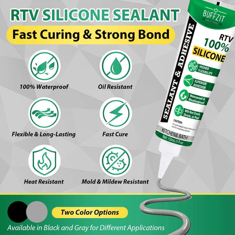 Go To RTV Silicone Sealant For Any Job Waterproof Flexible Caulk With A Strong Bond And Crack Resistance 5 Oz Gray tube