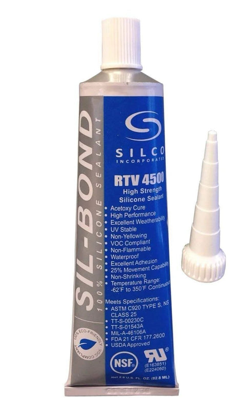 Food Safe RTV Silicone Sealant 4500 Clear High Strength 2.8 Oz NSF Certified Food Contact Safe Weatherproof Gasket Adhesive with nozzle