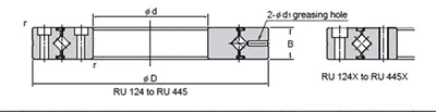 RU124UU-CC0-X Cross Roller Slewing Ring Tapped through holes Turntable Bearing 80x165x22mm - VXB Ball Bearings