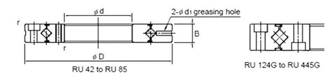 RU42UU Cross Roller Slewing Ring Turntable Bearing 20x70x12mm - VXB Ball Bearings