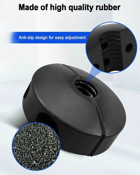 Close-up of Two Pack Three Eighths Inch Air Hose Reel Rubber Stopper Replacements For Spring Driven Reels showing anti-slip design.