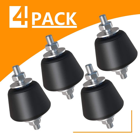 4-pack medium rubber anti vibration isolator mounts with studs for machinery, designed to absorb shocks and reduce noise