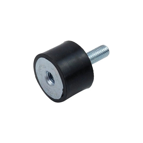 Four pack 30x20mm rubber anti vibration mounts with M8 x 23mm studs, ideal for machinery shock absorption, side view
