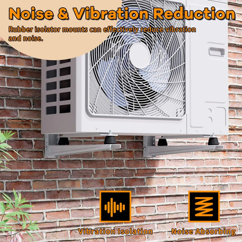Keep machinery quiet and steady with these medium rubber anti vibration isolator mounts with studs installed under AC unit.