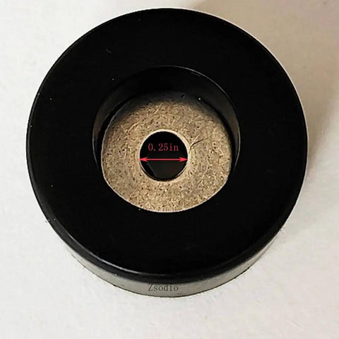 Top view of one Heavy Duty Anti Vibration Foot Pads Isolators Rubber Bumpers for Pressure Washers, 1.5 in diameter, black rubber