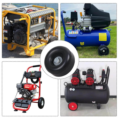 Heavy Duty Rubber Anti Vibration Feet Pads provide quiet, stable operation for generators and compressors shown.