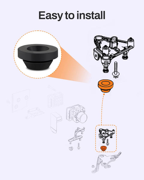 Mercedes Benz Rubber Bearing Mount Kit Two Pack For A Class B Class C Class E Class G Class S Class V Class CLA CLK GLA ML SLK Sprinter Valente Viano Vito Vehicles Replace 6040940085 6119970481 Durable Rubber Vibration Dampening And Easy Install installation guide illustration.