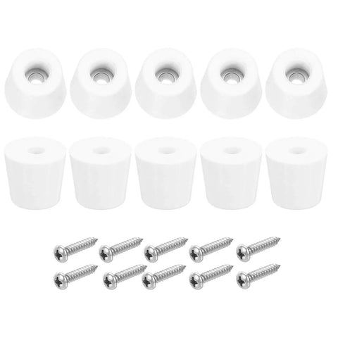 10 Pack Rubber Bumper Feet With Stainless Steel Washer And Screws For Furniture, Appliances And Electronics