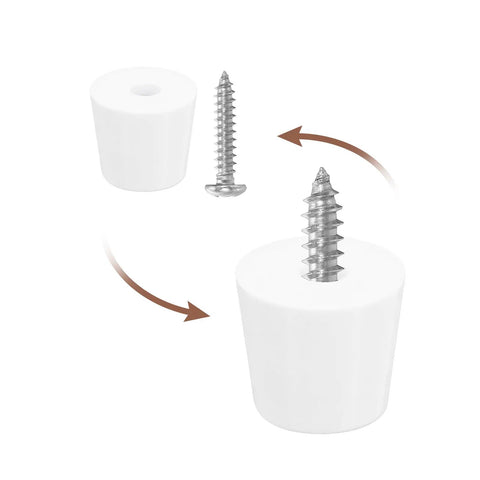 10 Pack Rubber Bumper Feet With Stainless Steel Washer And Screws for furniture, showing assembly of round non-marking pad