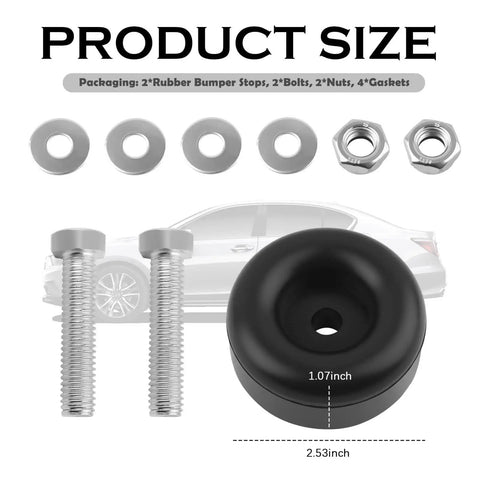 Two Pack 2.5 Inch Trailer Door Bumper Rubber Stops With Screws Nuts And Gaskets For Shock Absorption Universal Rubber Bump Stops