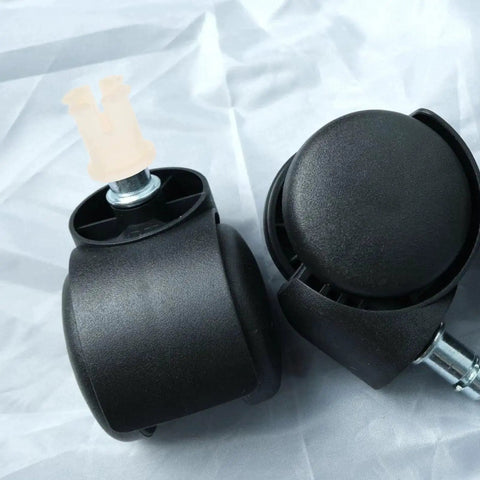 Plastic Caster Socket Sleeves Set Of 20 Universal Wheel Socket Inserts with black rubber casing for chair legs and furniture.