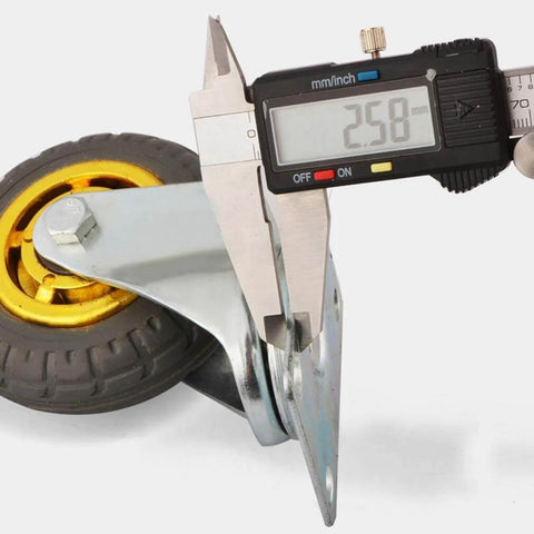 Caliper measuring Heavy Duty Swivel Rubber Plate Caster Wheel, Industrial Furniture & Workbench Castor with Tire Tread, Silent Double Bearing Design, 200kg Load Capacity, Single Replacement Wheel for Machine Trolley