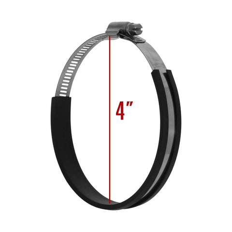 Rubber Coated Hose Clamp 11 To 13 Inches Adjustable Diameter Mounting Bracket Heavy Duty Stainless Steel For Trailer Auto Boat Marine etc.