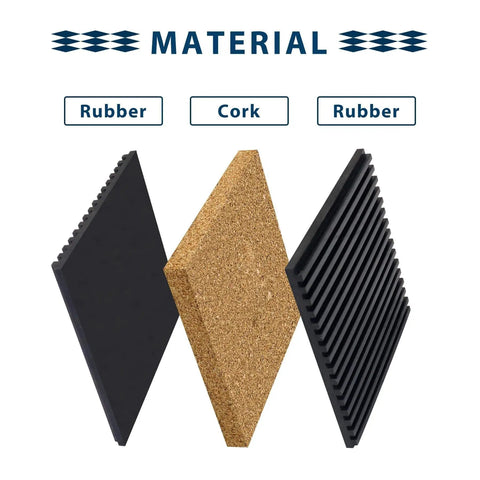 Anti Vibration Pads For Home And Workshop Applications 4 By 4 By 7 Eighth Inch Rubber And Cork Vibration Isolation Pads material layers