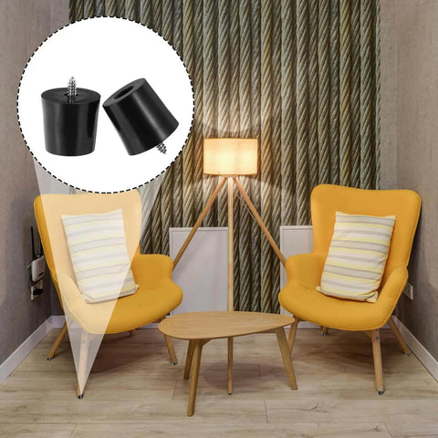 Four Pack Round Rubber Cutting Board Feet With Stainless Steel Screws No Slip Bumpers For Furniture Chairs Desks And Electronics in living room