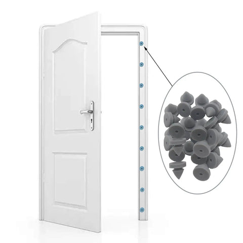 Heavy Duty Rubber Door Silencer Kit For Metal Frames, Anti Collision Door Bumper, Quiet Close Dampener, installed on door frame
