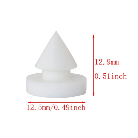 25 Pack Rubber Door Silencers, Half Inch Diameter, Anti Collision Cushions For Metal Doors And Frames, Odorless Silicone, White