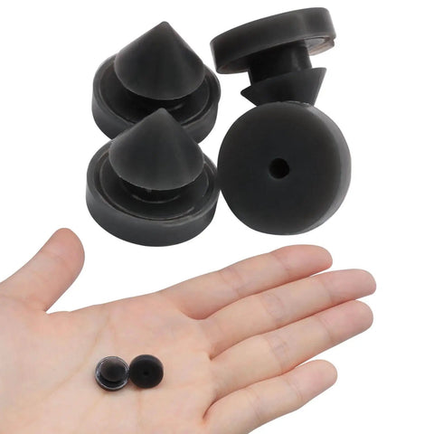 Durable rubber door silencers absorb impact and reduce slams, delivering near silent operation for metal frames, small size shown.