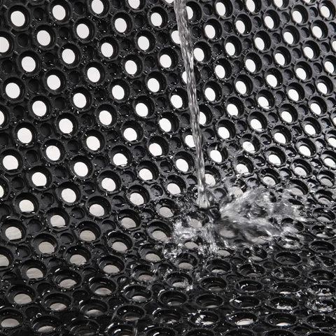Outdoor Rubber Floor Mat With Drainage Holes Anti Slip Heavy Duty Entrance Mat showing water drainage capability.