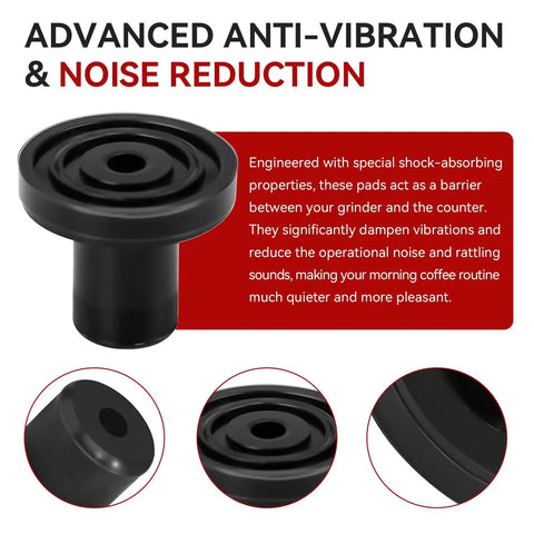 Rubber Feet Bumper Replacement Set For DBM-8P1 Coffee Burr Mill Grinder No Slip Stability And Noise Reduction Easy Snap In Install 4 Pack Black