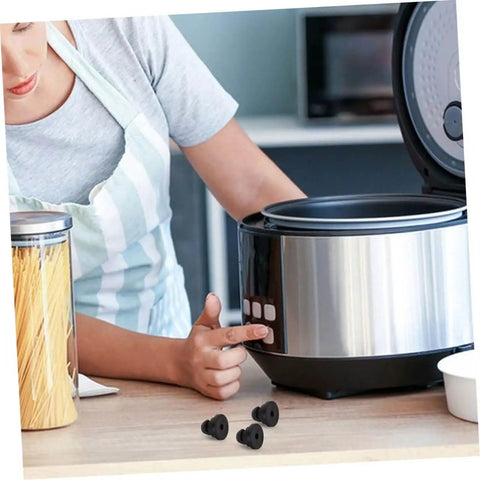 20 Pack Rubber Feet Replacement For Rice Cookers And Pressure Cookers shown next to a stainless steel rice cooker