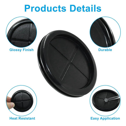 Black 2-1/8 Inch Inner Diameter Rubber Grommets For Wiring And Routing 2-1/2 Inch Drill Hole Dia 6 Pack Double Sided Rubber Plugs