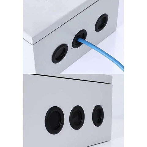 Box using 188 Piece Rubber Grommet Kit For Wiring Electrical Plumbing Round Hole Seals Waterproof Insulation And Wire Protection