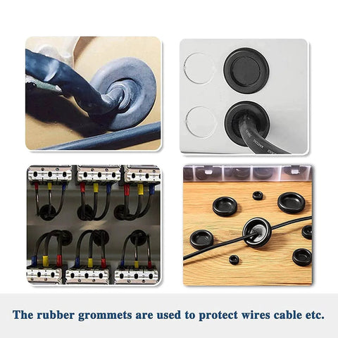 188 Piece Rubber Grommet Kit used for wiring protection and sealing against dust and water in electrical and plumbing projects.