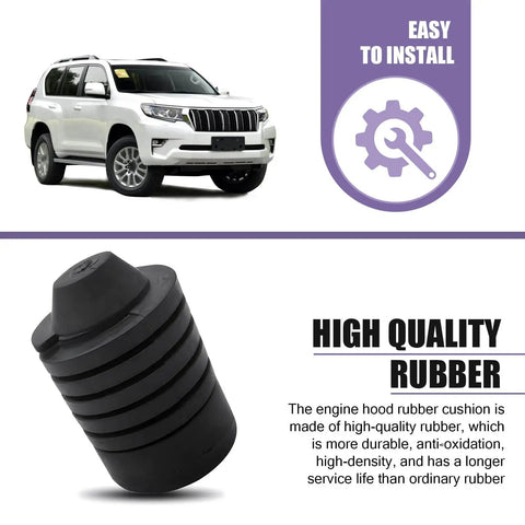 2 Piece Car Hood Stop Bumper Rubber Pad And Damping Buffer For Hood And Bumper Protection With Beefed Up Rubber And Excellent Shock Absorption OEM 90541 15019 Replacement Parts Compatible With GAC Highlander Tundra Runner Black, durable rubber, easy to install.