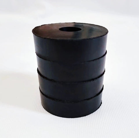 Four Pack Rubber Isolation Feet Pads For Vibration Damping, 1.5 Inch Outer Diameter, 0.5 Inch Inner Diameter, 0.4 Inch Thick