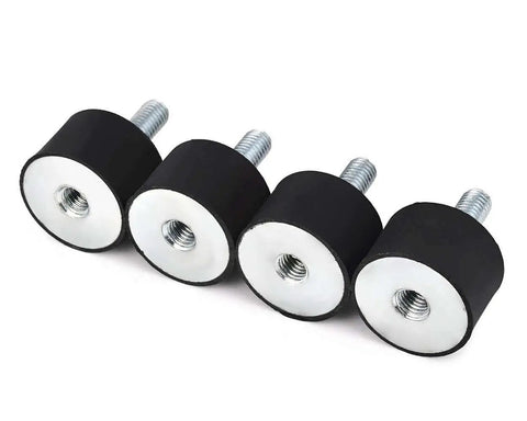 Compact M6/M8 cylindrical rubber isolators deliver reliable vibration damping, shock absorption, and noise reduction; side view