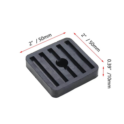 Eight high-hardness natural rubber isolator pads cushion vibration, reduce noise, and protect air conditioning condenser components.