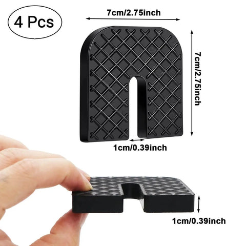 Four Pack Rubber Isolator Pads for Air Conditioners reduce vibration and noise, protect the condenser outdoor unit, U-shaped design