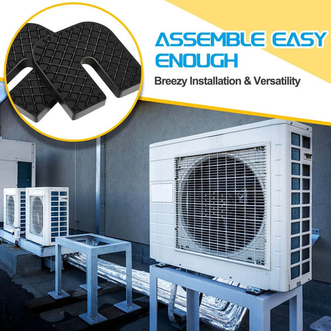 Outdoor air conditioning units with 8 Pack Rubber Isolator Pads for Air Conditioning Condenser Outdoor Units And Machinery Anti Vibration Damping Pads Shock Absorbing Rubber Absorbers Sound Isolation Pads For Quiet Operation And Enhanced Equipment Longevity.