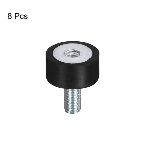 Beefy Rubber Mounts Set Eight Pcs M5 Male And Female Vibration Isolators Shock Absorbers, close-up of one rubber mount