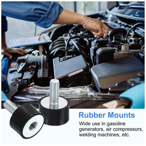 Absorb shocks and reduce vibration with 24x15mm M8 rubber mounts, a two-pack anti vibration isolator set with lock nuts for cars