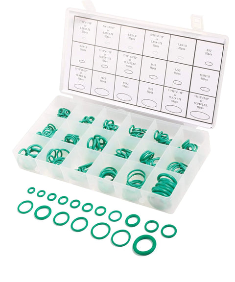 270 Piece Seal Gasket Washer O Ring Assortment Kit For Car Air Conditioning And HVAC Systems Rubber Seals And O Rings Set For Plumbing And AC Repair Pro Grade Durable Corrosion Resistant Easy Fit in clear box with 18 compartments