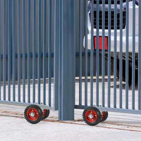 6 Inch Rubber Rolling Gate Wheel With Double U Bolts And Hardware Kit Sliding Gate Rollers for metal and chain link fence