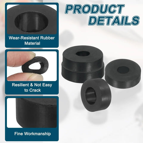 Heavy Duty Rubber Spacers 1 Inch OD By Three Eighths Inch ID By Three Sixteenths Inch Thick 18 Pack Anti Vibration Flat Washers