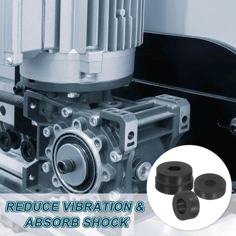 Industrial machine with 18 Pack Thick Rubber Spacers With 1 Inch Outer Diameter One Quarter Inch Inner Diameter And One Quarter Inch Thick