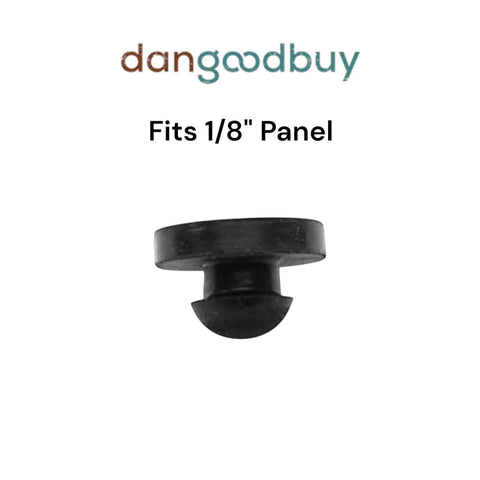 Rubber Push In Ridged Stem Bumper Nine Sixteenths Inch Diameter Fits Quarter Inch Hole In One Eighth Inch Thick Material