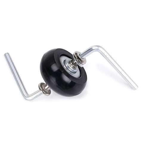 40mm x 18mm Luggage Suitcase Replacement Wheels, Rubber Swivel Caster Wheels Bearings Repair Kits, A Set of 4, side view with tools