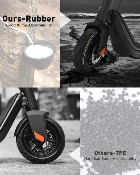 9.5 x 2.50 Off-Road Tire 9.5 Inch Tubeless Tire for KQI3 Electric Scooter showing rubber material and anti-skid design
